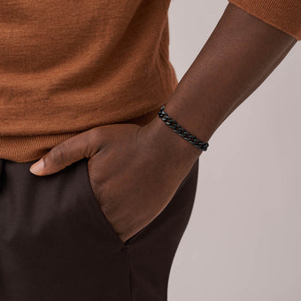Fossil Black Stainless Steel Jewelry Bold Black 16.5+5cm Bracelet