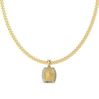 Guess Men's Jewellery Gold Plated Stainless Steel 15.5mm Lion Charm Pendant On 21" Chain