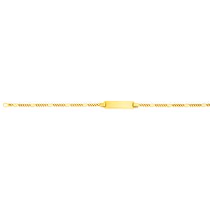 9ct Solid Yellow Gold Figaro 5:1 link with ID 16cm Bracelet