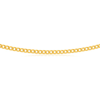 9ct Yellow Solid Gold 45cm Curb Chain 100 Gauge