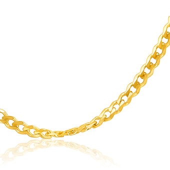 9ct Yellow Solid Gold 50cm Curb Chain 80 Gauge