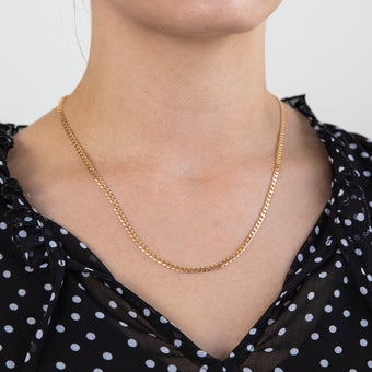9ct Yellow Solid Gold 50cm Curb Chain 80 Gauge