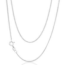 Load image into Gallery viewer, 9ct White Gold Curb Chain 45cm long diamond Cut