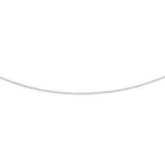9ct Radiant White Gold Silver Filled Curb Chain