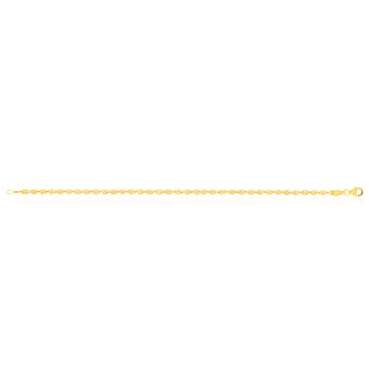 9ct Yellow Gold Silver Filled Singapore Link 19cm Bracelet