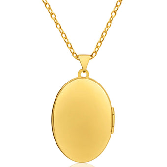 9ct Yellow Gold Oval Scroll Pattern Locket 26x18mm