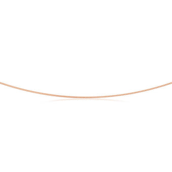 9ct Rose Solid Gold Diamond Cut 45cm 30 Gauge Curb Chain