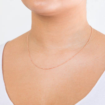 9ct Rose Solid Gold Diamond Cut 45cm 30 Gauge Curb Chain