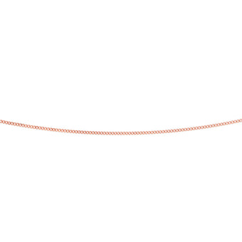 9ct Rose Solid Gold Diamond Cut 45cm 40 Gauge Curb Chain