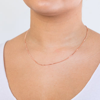 9ct Rose Solid Gold Diamond Cut 45cm 40 Gauge Curb Chain