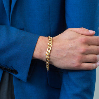 9ct Yellow Solid Gold Delightful Curb Bracelet