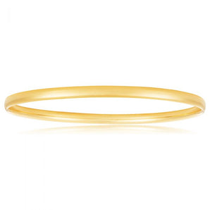 9ct Yellow Gold Hollow 4mm x 65mm Bangle