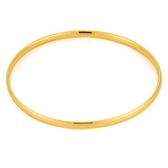 9ct Yellow Gold Hollow 4mm x 65mm Bangle