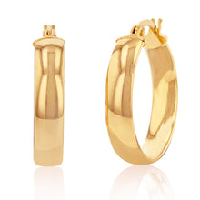 Load image into Gallery viewer, 9ct Yellow Gold 15mm Plain Hoop Earrings