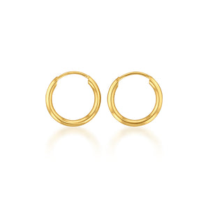 9ct Gold 11mm Plain Sleepers