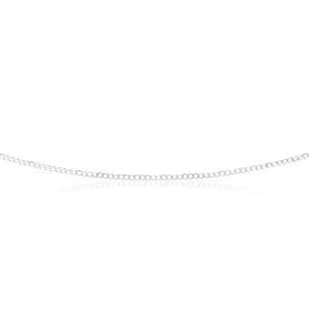 9ct White Gold 50 Gauge Tight Curb 46cm Chain