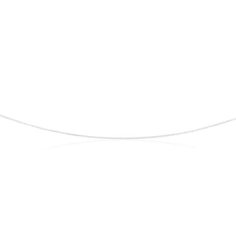 9ct White Solid Gold 15 Gauge 46cm Chain