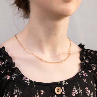 9ct Yellow Gold Small Paperclip 45cm Chain