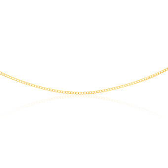 9ct Yellow Gold Superflat Light Curb 65 Gauge 45cm Chain