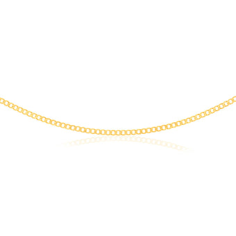 9ct Yellow Solid Gold Superflat Light 95 Gauge Curb 55cm Chain