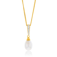 Load image into Gallery viewer, 9ct Yellow Gold Freshwater White Pearl Pendant