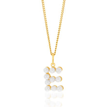 Load image into Gallery viewer, 9ct Yellow Gold Fresh Water Pearl Mini Initial &quot;E&quot; Pendant
