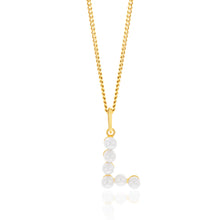 Load image into Gallery viewer, 9ct Yellow Gold Fresh Water Pearl Mini Initial &quot;L&quot; Pendant