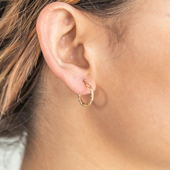 9ct Yellow Gold Silver Filled Fancy Hoop Earrings
