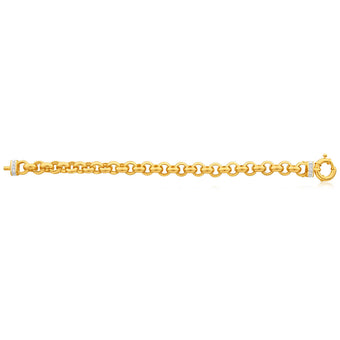 9ct Yellow Gold Silver Filled Cubic Zirconia Belcher 20cm Bracelet