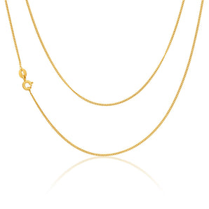 9ct Yellow Gold Silver Filled 50cm Curb Chain 30 gauge