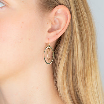 9ct Yellow Gold Silver Filled Duo dangling Circle Drop Earrings