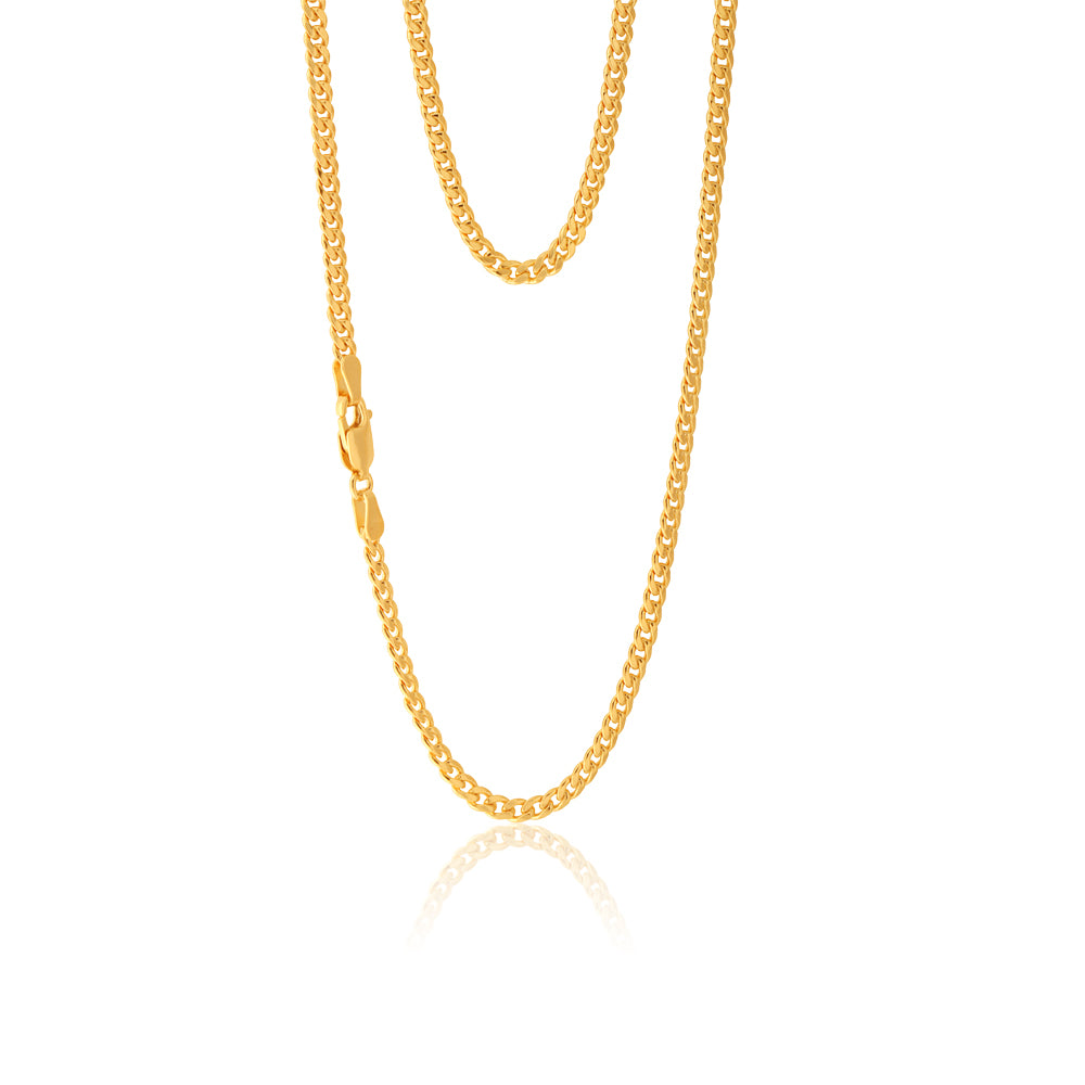 9ct Yellow Gold Silverfilled 60cm Curb Chain
