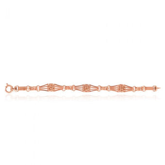 9ct Rose Gold Silver Filled Gate 21cm Ladies Bracelet