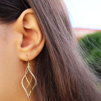 9ct Yellow Gold Silver Filled Twisted Drop Earrings