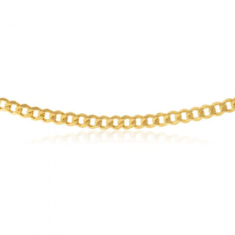 9ct Yellow Gold Silverfilled Flat Curb 120 Gauge 55cm Chain