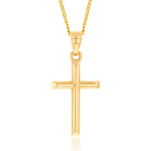 Load image into Gallery viewer, 9ct Yellow Gold Silverfilled Cross Pendant