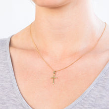 Load image into Gallery viewer, 9ct Yellow Gold Silverfilled Cross Pendant