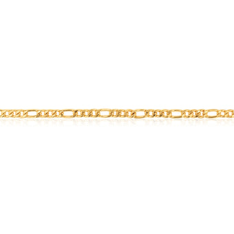 9ct Silverfilled Yellow Gold Figaro 45cm 150Gauge Chain