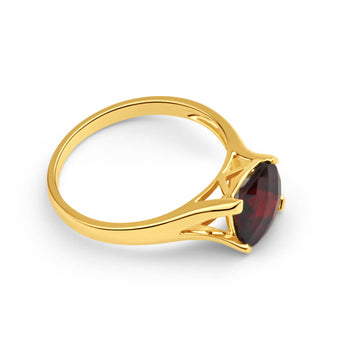9ct Yellow Gold 2.85ct Cushion Cut Garnet Ring