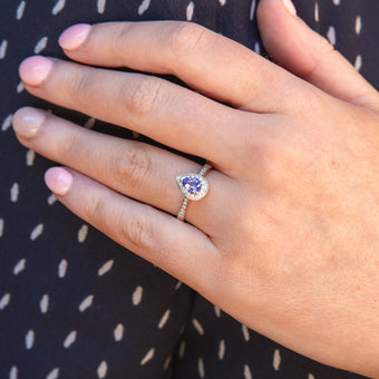 9ct Yellow Gold 0.75ct Tanzanite and 0.20 Carat Diamond Ring
