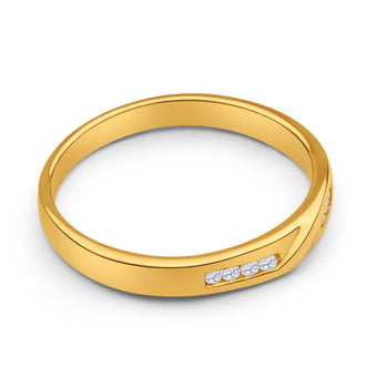 9ct Yellow Gold Diamond Ring Set with 8 Points of Brilliant Diamonds