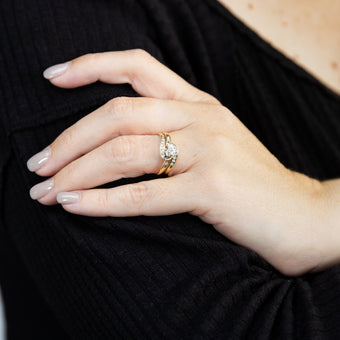 1/4 Carat 2 Ring Bridal Set in 9ct Yellow Gold