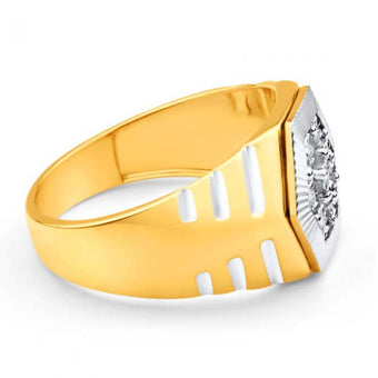 9ct Yellow Gold Diamond Ring Set With 7 Diamonds