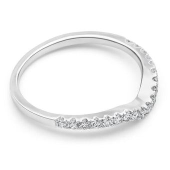18ct White Gold 'Carina' Contour Ring With 0.2 Carats Of Diamonds