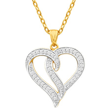 Load image into Gallery viewer, 9ct Yellow Gold 1/4 Carat Diamond Heart Pendant