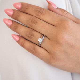 9ct White Gold 2 Ring Bridal Set With 1/3 Carats Of Brilliant Cut Diamonds