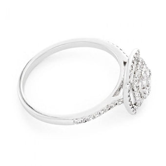 9ct White Gold 1/2 Carat Diamond Ring With 73 Brilliant Cut Diamonds