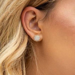 9ct Yellow Gold Stud Earrings With 1 Carat Of Diamonds