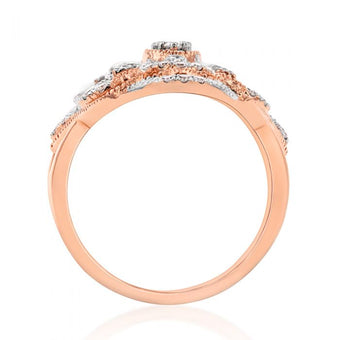 9ct Rose Gold Ring with Carat of Diamonds