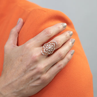 9ct Rose Gold Ring with Carat of Diamonds